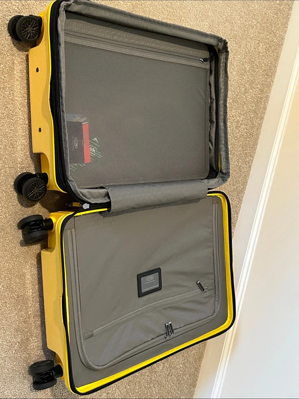 NEW! Porsche Design Signal Yellow Hard Shell Carry On with Front Sleeve